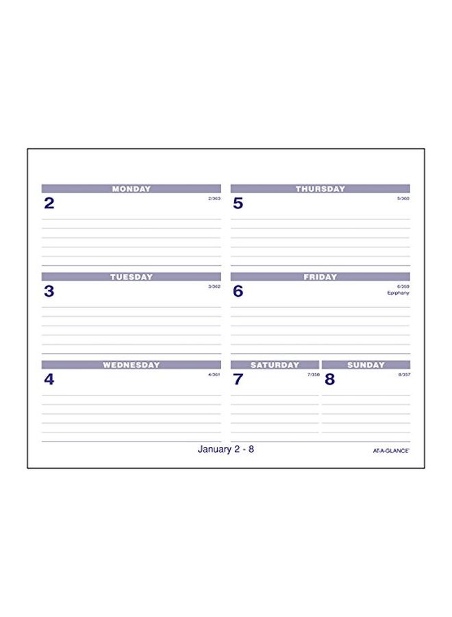 AT-A-GLANCE 2017 Weekly Calendar Refill White/Grey/Blue  - Image 2