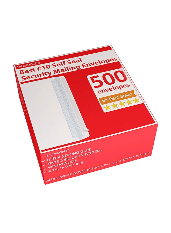 Splendoress Pack Of 500 #10 Self Seal Security Mailing Envelope - Image 1