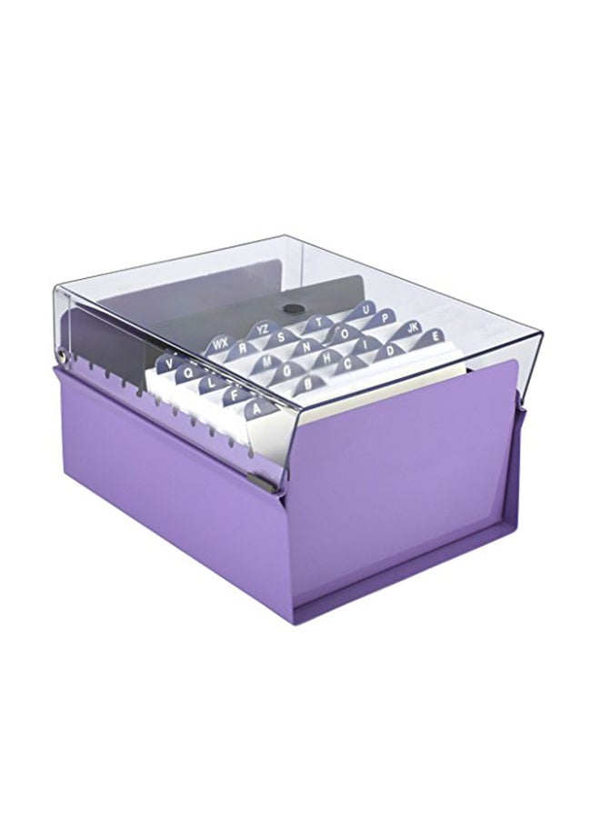 Acrimet Index Card File Holder Organizer Purple  - Image 1