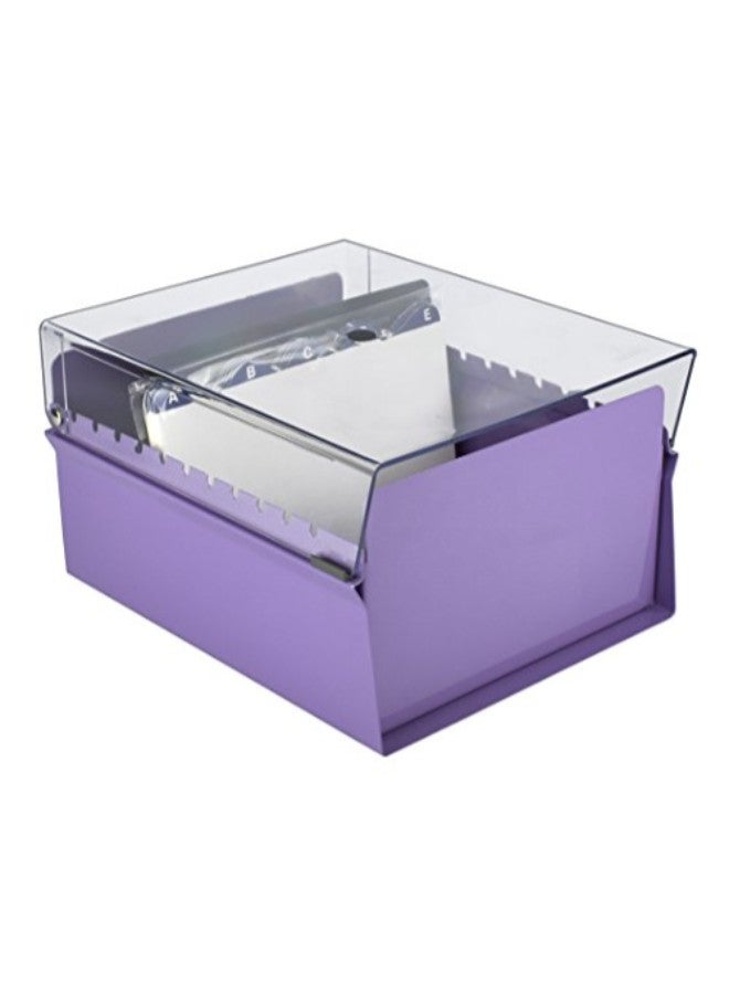 Acrimet Index Card File Holder Organizer Purple  - Image 2