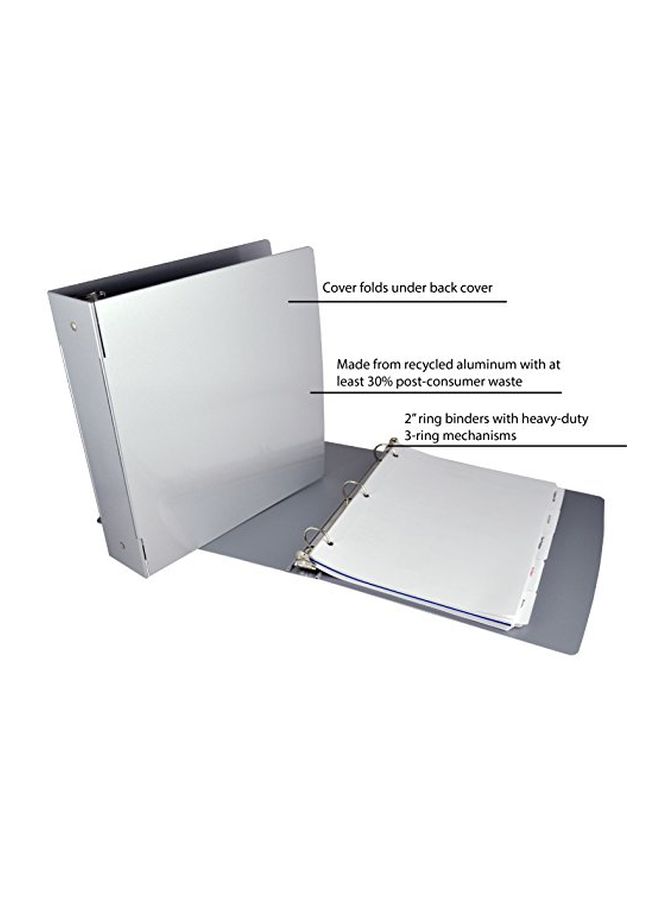 Saunders Aluminium Ring Binder White/Grey/Silver  - Image 2