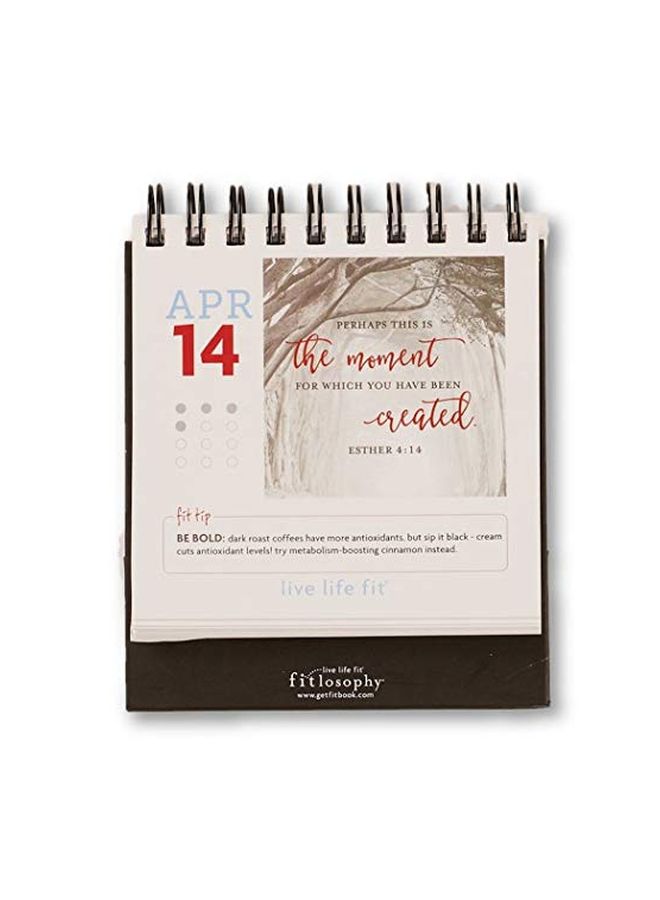 Inspirational Perpetual Desk Calendar Brown/Beige/Blue