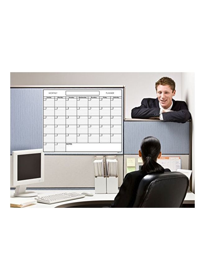 SwiftGlimpse Wet Erase Laminated Monthly Undated Wall Calendar White/Black/Grey - Image 2