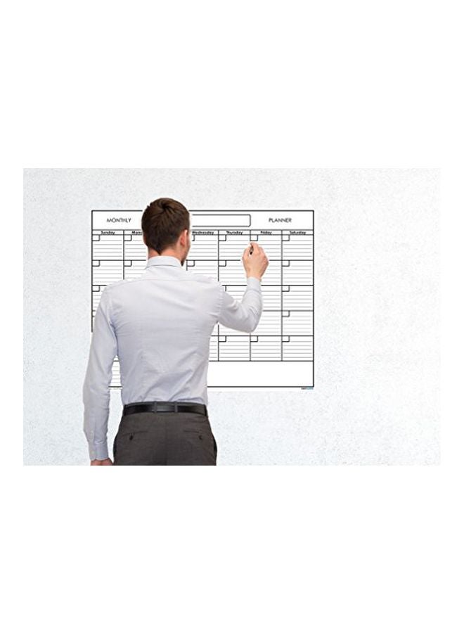 SwiftGlimpse Wet Erase Laminated Monthly Undated Wall Calendar White/Black/Grey - Image 3