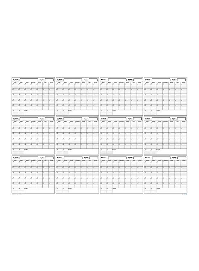 SwiftGlimpse Erasable Laminated Annual Yearly Wall Calendar White/Black/Grey - Image 2