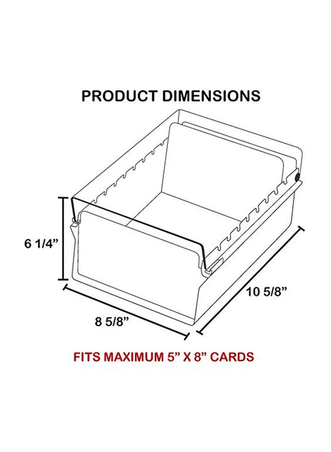 Acrimet Card File Holder Organizer With Plastic Lid Cover White  - Image 3