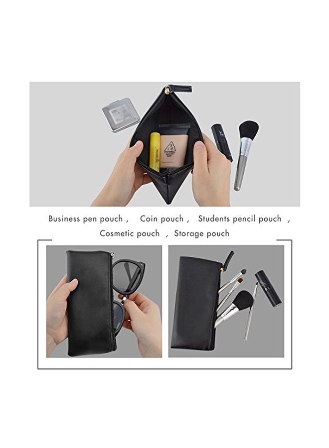 MROCO PU Leather Small Pencil Pouch Black - Image 2