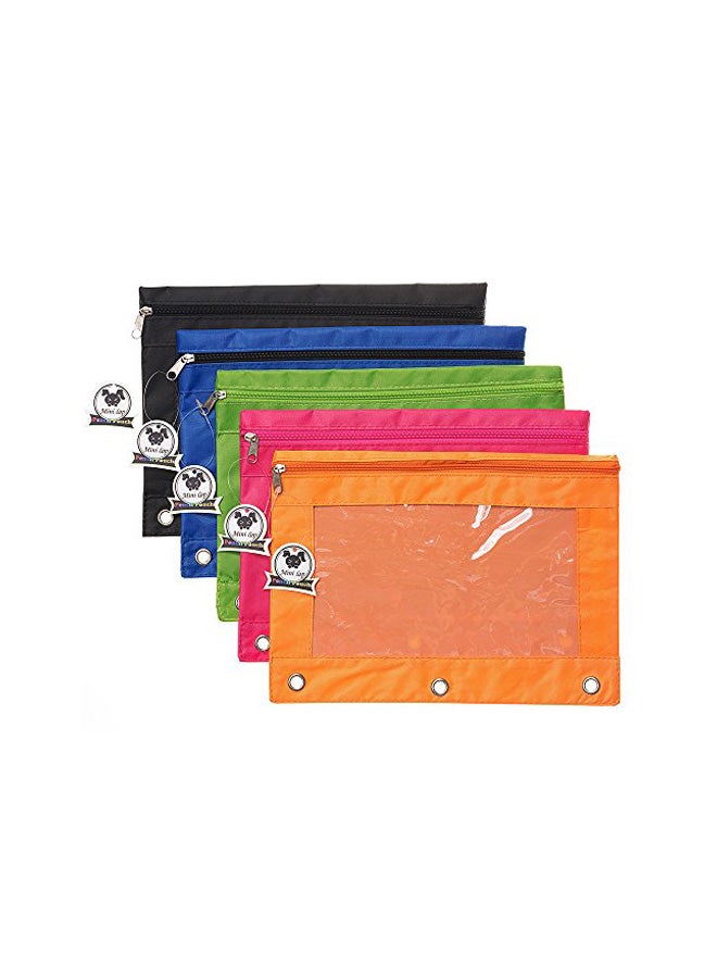 Zippered Binder Pencil Pouch Green/Blue/Pink