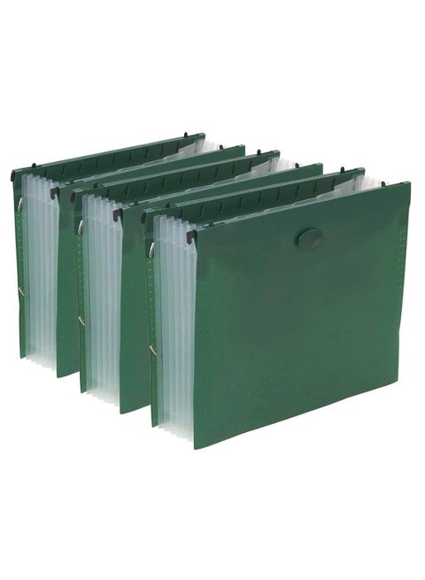 Pack Of 3 Expanding Hanging File Folder With 7 Divider Pocket