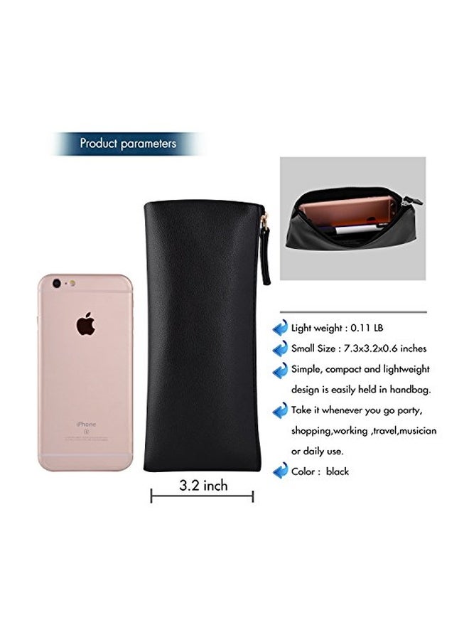 MROCO PU Leather Small Pencil Pouch Black - Image 3