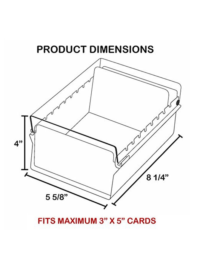 Acrimet Card File Holder Organizer With Plastic Lid White  - Image 3