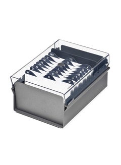Acrimet Card File Holder Organizer With Plastic Lid Grey 