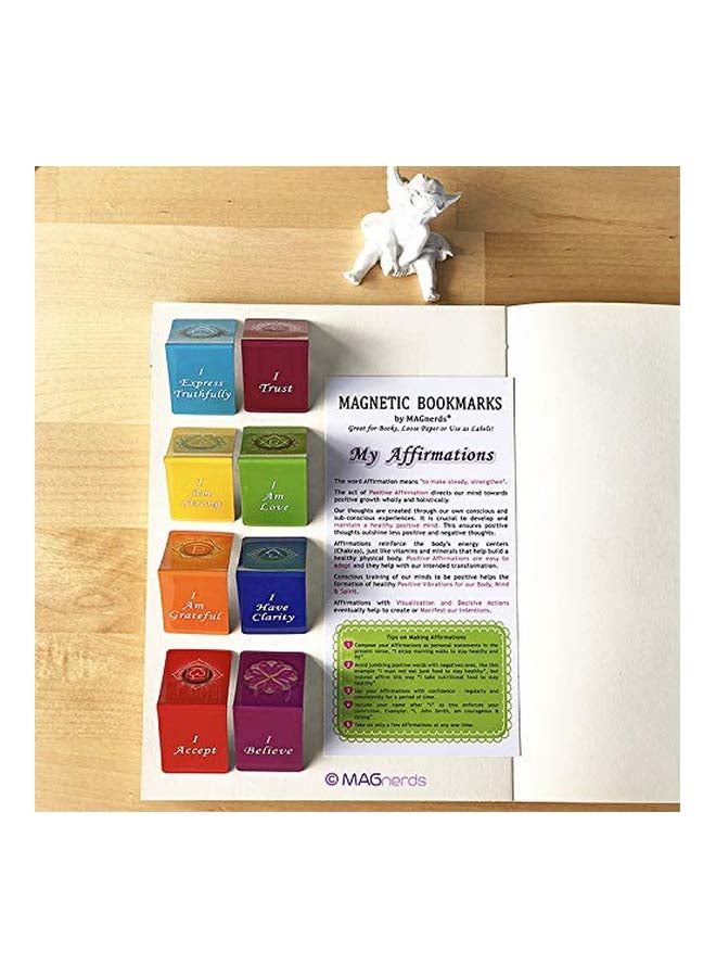 8-Piece My Affirmations Chakra Magnetic Bookmark Multicolour - v1552566935/N21879237A_2