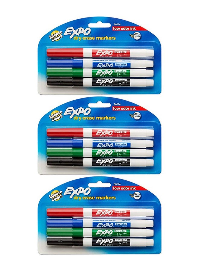 Expo Pack Of 12 Low Odor Erasable Marker 