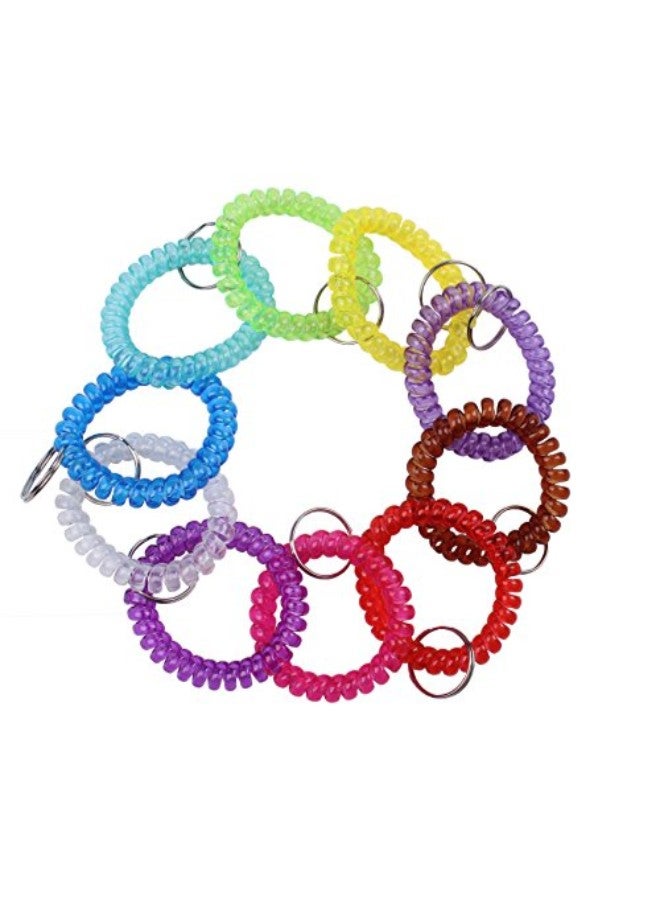 BIHRTC Pack Of 30 Colorful Flexible Spiral Coil Stretchable Spring Wristband Keychain - Image 3
