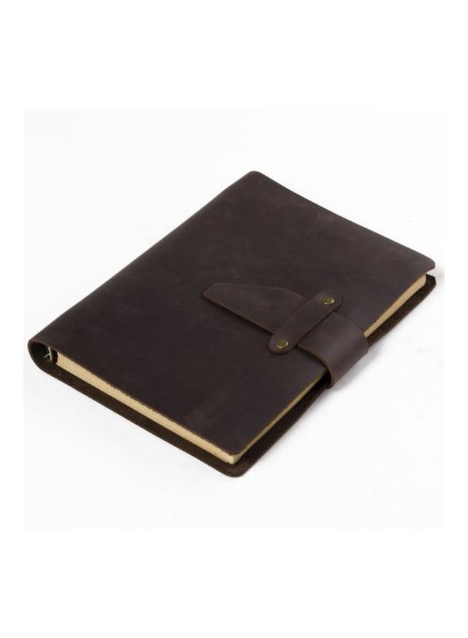 Ancicraft - A5 Journal Diary Notebook Planner Agenda With 6-ring Binder Lined Craft Paper Brown - Image 1