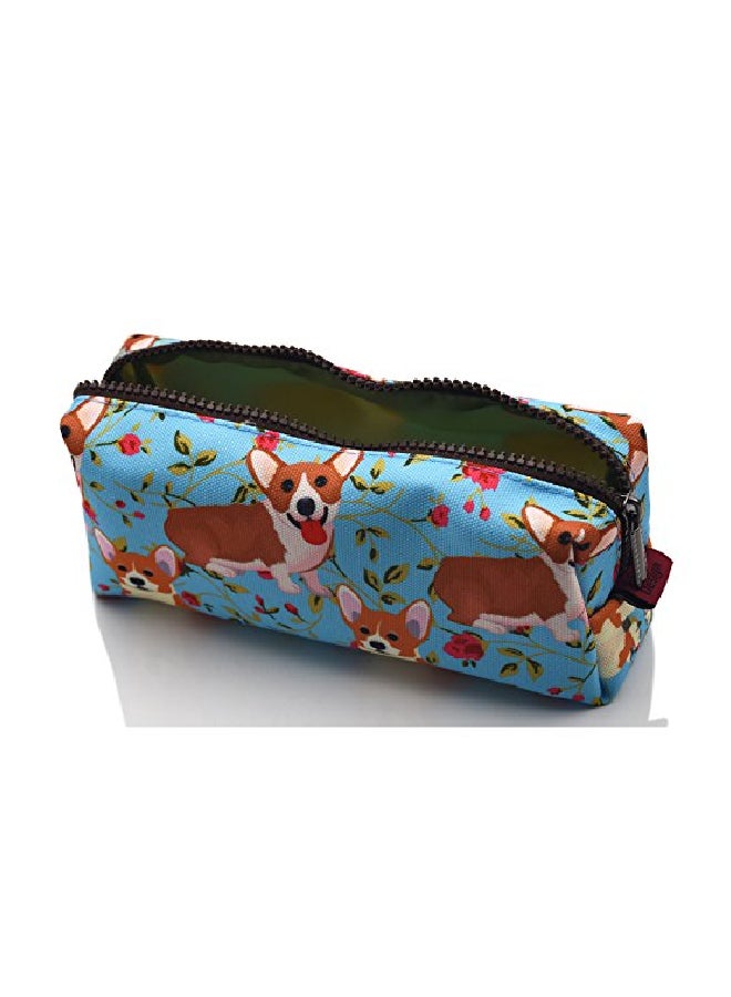 Corgi Dog Printed Pencil Case Blue/Brown/White - v1552567213/N21904778A_3