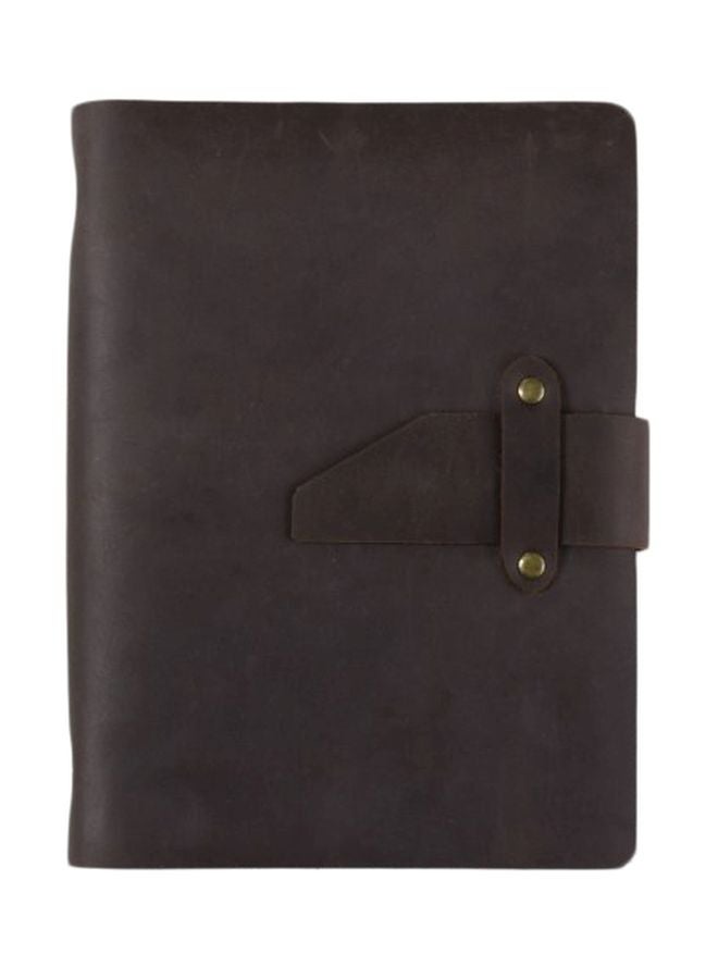 Ancicraft - A5 Journal Diary Notebook Planner Agenda With 6-ring Binder Lined Craft Paper Brown - Image 1
