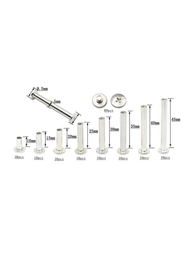 LBY 160-Piece Binding Screw Post Silver - Image 2