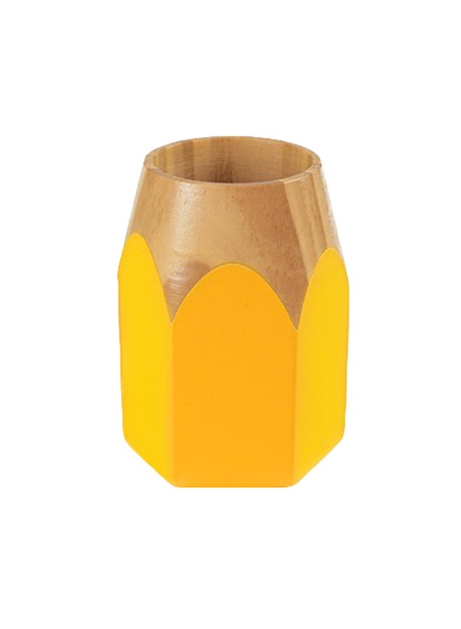 Pencil Shaped Wooden Pen Holder Yellow - v1552567312/N21879609A_1