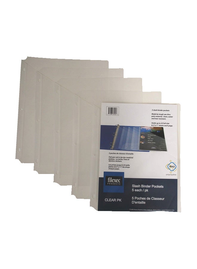 Pack Of 5 Binder Pocket Clear - v1552567319/N21904709A_1