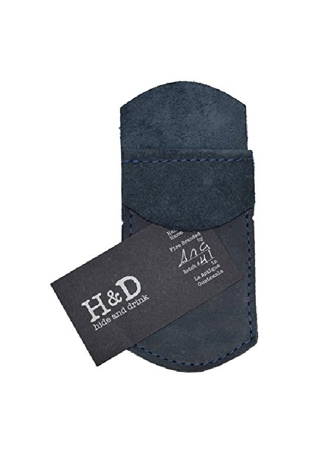 Hide & Drink Leather Pocket Protector Slate Blue - Image 3
