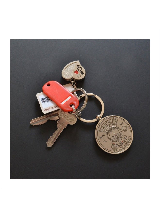 JML - Perpetual Calendar Circular 2010-2060 Keychain Silver - Image 1