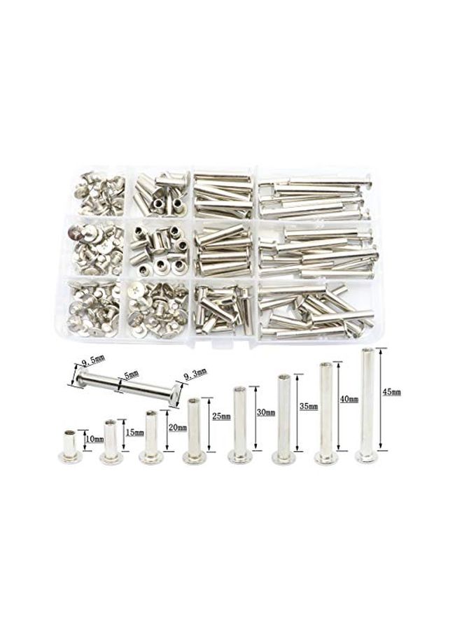 LBY 160-Piece Binding Screw Post Silver - Image 3