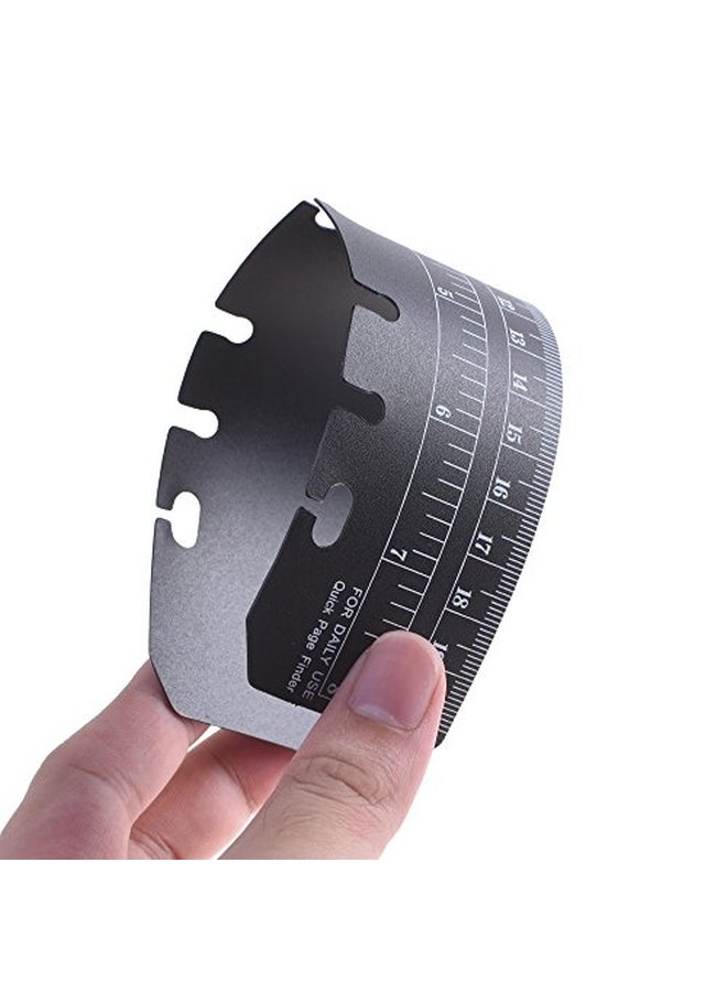 بي سي بي مجموعة مساطر قياس لتحديد الصفحة مكونة من 4 قطع ذات 5 ثقوب جانبية مناسبة لدفتر الملاحظات بأوراق مقاس A5 وA6 أسود/شفاف - Image 2