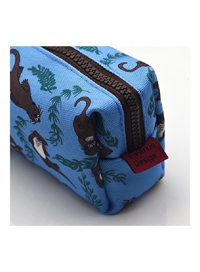 إل باركين مقلمة أقلام رصاص من القماش بنقشة كلب الماء أزرق/بني/أخضر - Image 3