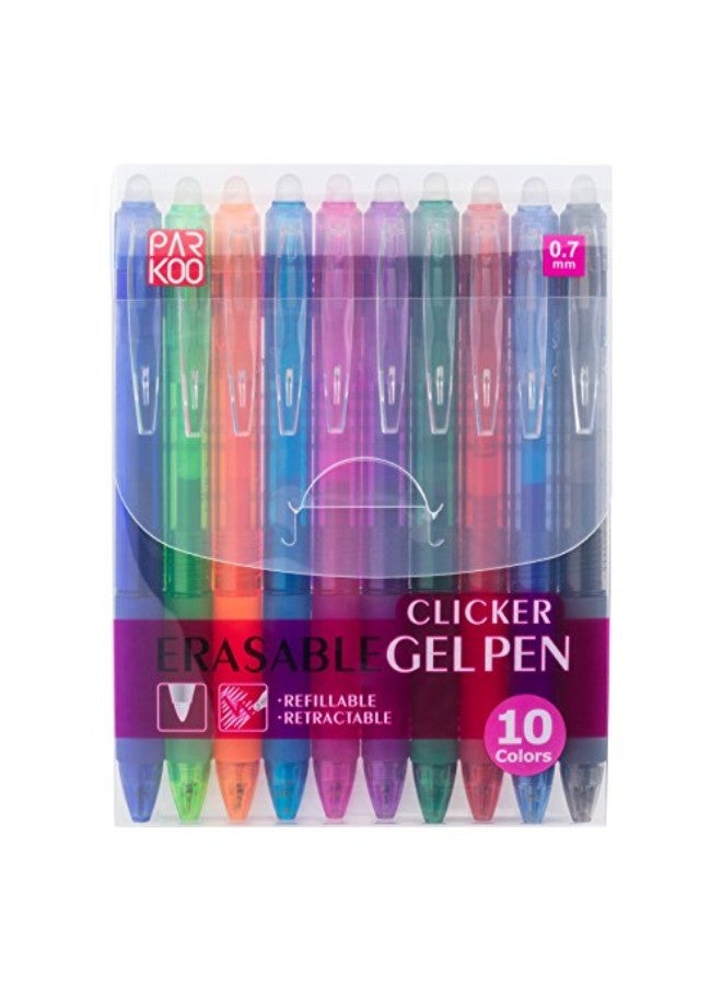 ParKoo 10-Piece Retractable Erasable Gel Pen Set Multicolour - Image 2