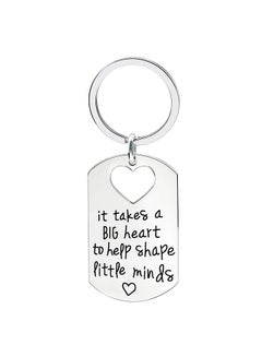 lauhonmin It Takes A Big Heart To Help Shape Little Minds Teacher Pendant Keychain  - Image 1