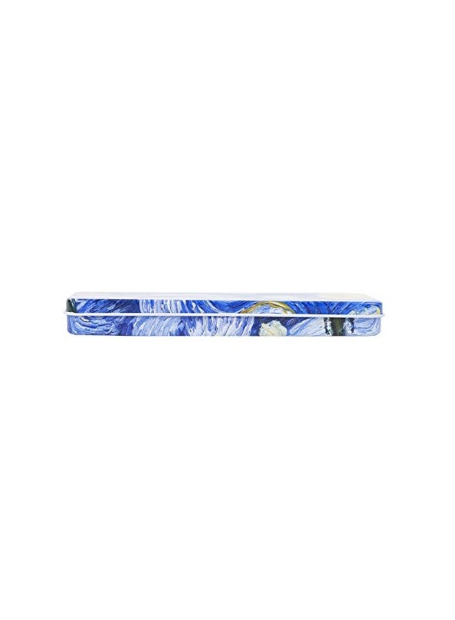 DAHO Tin Pencil Case Blue/White/Yellow - Image 2