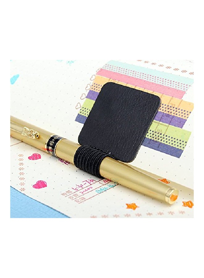 BronaGrand 5-Piece Self-Adhesive Leather Pen Holder Black  - Image 3
