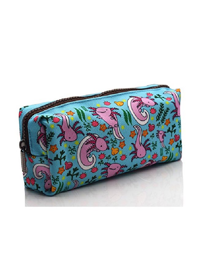 إل باركين حافظة أقلام رصاص مصنوعة من القماش الكتاني ومطبوع عليها أشكال قنفذ البحر أزرق/وردي/ أخضر - Image 2