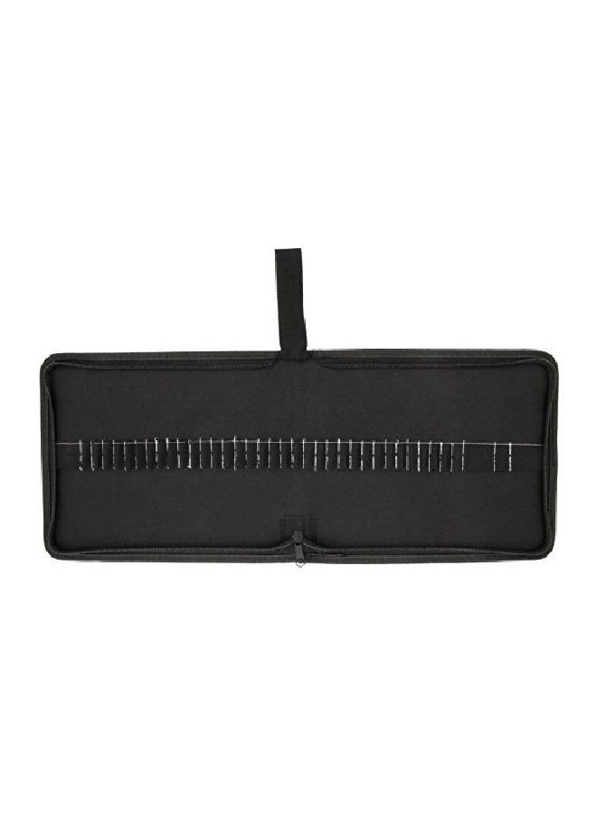 US Art Supply Premium Canvas Zippered Pencil Wrap & Holder Black  - Image 3