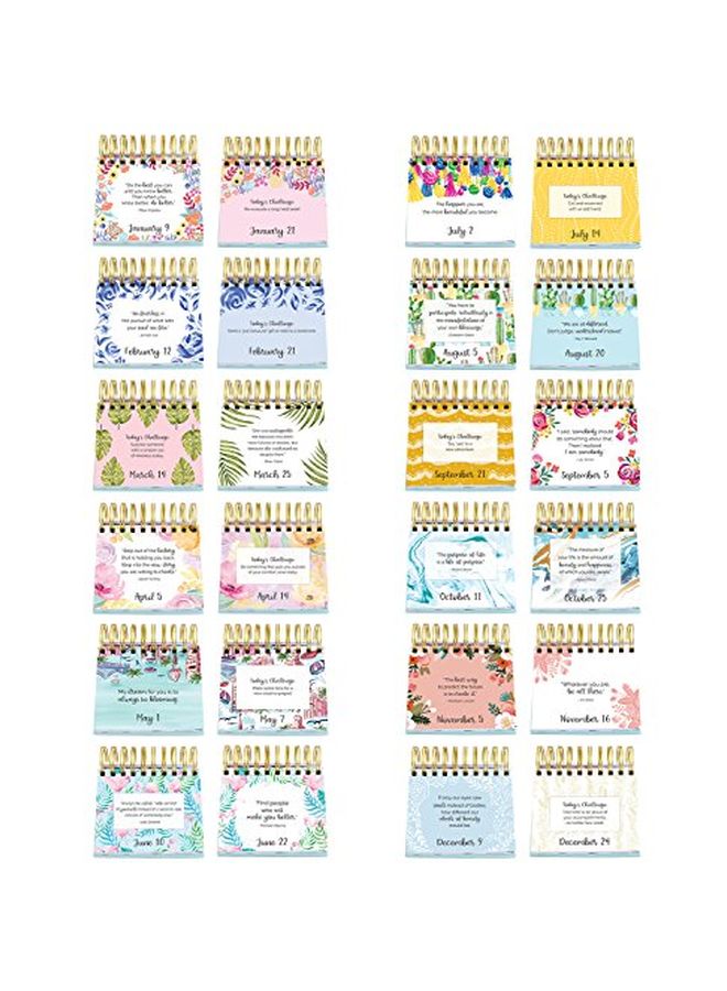 بلوم ديلي بلانرز تقويم قلاب بحامل وعبارات مقتبسة أسود/ أزرق/ ذهبي - Image 2