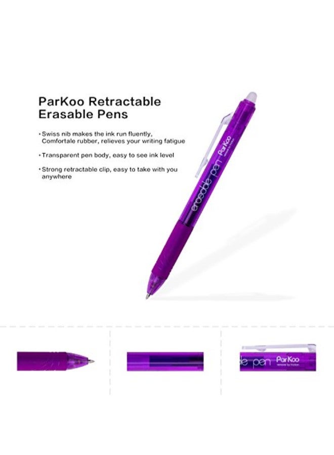 ParKoo 10-Piece Retractable Erasable Gel Pen Set Multicolour - Image 4