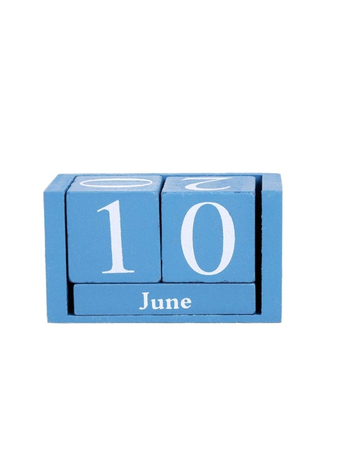 LANGUGU Daily Perpetual Desktop Calendar Blue/White - Image 2