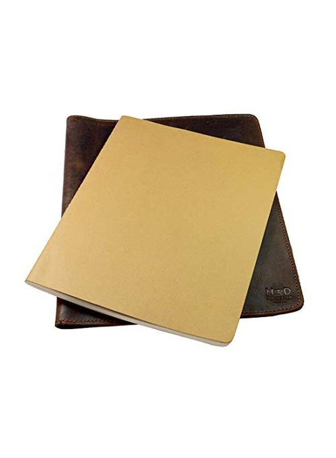 Hide & Drink Rustic Refillable Leather Journal Cover Bourbon Brown  - Image 2