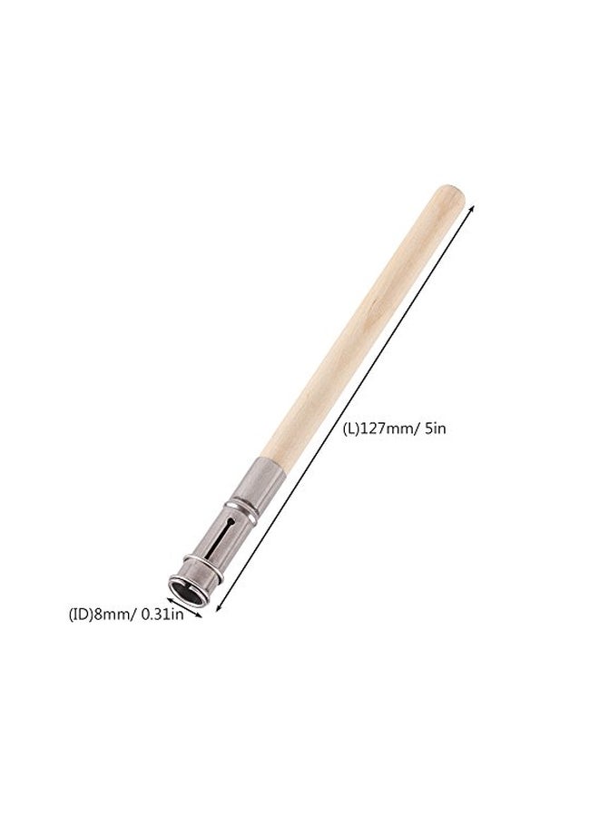 GTHER 5-Piece Wooden Handle Pencil Extender Holder Beige/Silver - Image 2
