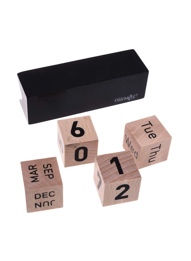 COSMOS Creative Cubes Perpetual Calendar Beige/Black - Image 3