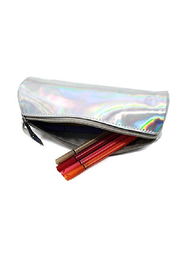 أيسا حقيبة أقلام بتصميم هولوغرافي فضي - Image 3
