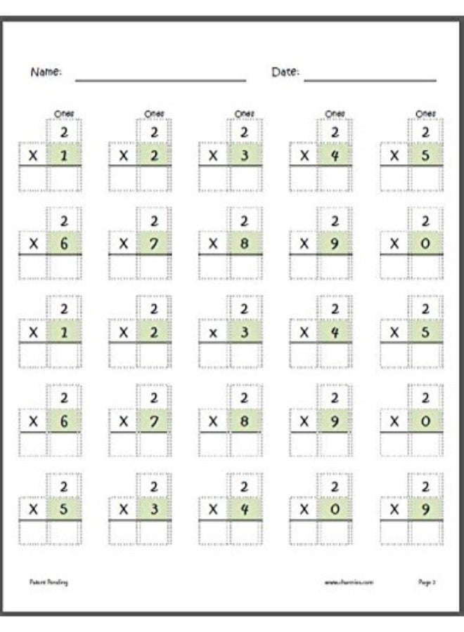 Channie's - Single Digit Multiplication Math Practice Worksheet - Image 1