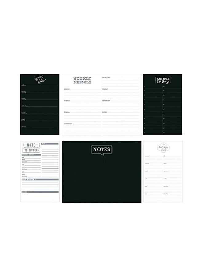 Wallies 6-Piece Peel And Stick Dry Erase Sticker Set Black/White - Image 1