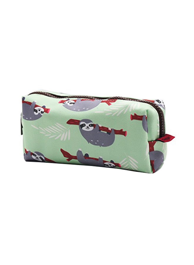 إل باركين حقيبة قرطاسية من القماش الكتاني كبيرة السعة أخضر/رمادي/أحمر - Image 1