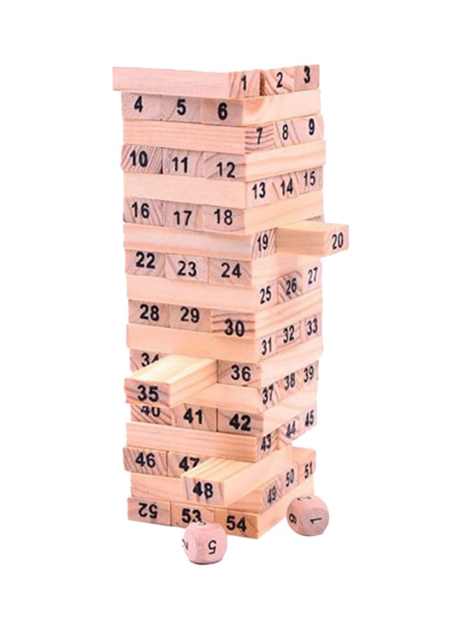 لعبة مكعبات بناء برج خشبي من قطع الخشب الصلب