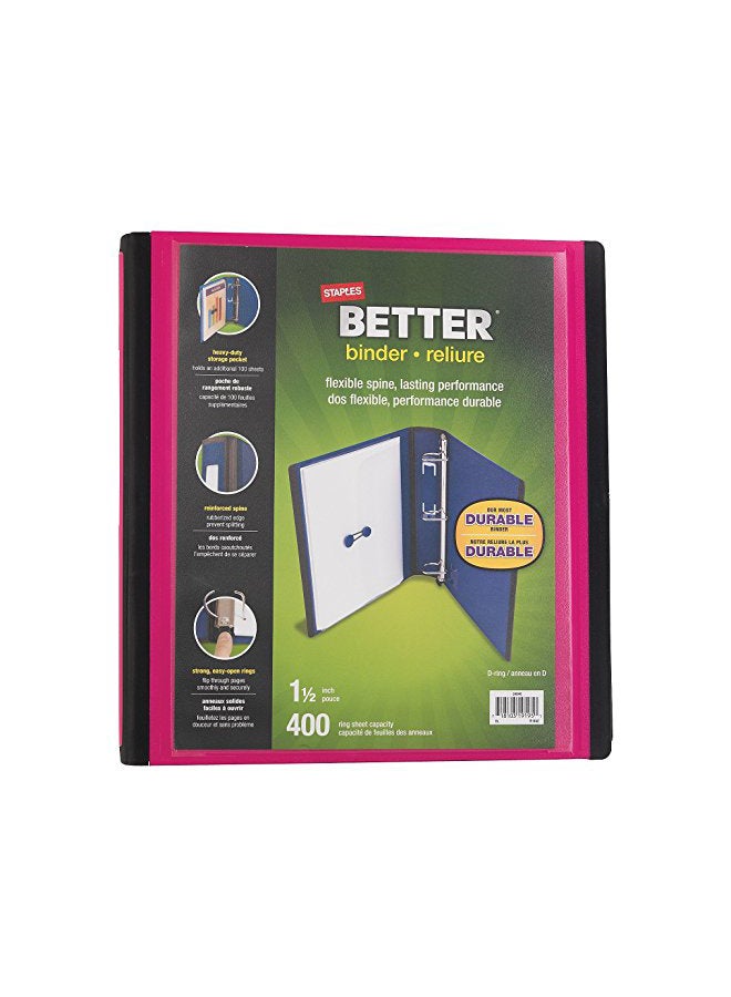 ستابلز مجلد فيو بـ 3 حلقات على شكل حرف D وردي / فضي - Image 1