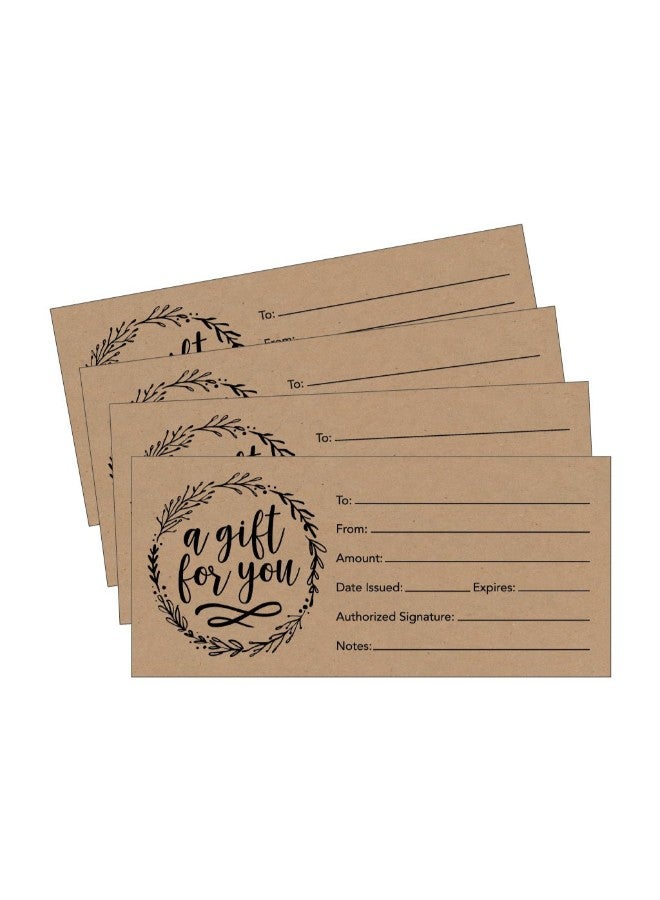 Hadley Designs Rustic Blank Gift Certificate Card 