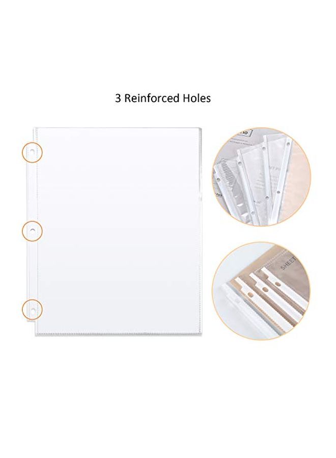 KTRIO 200-Piece Sheet Protectors Clear/White/Beige - Image 2